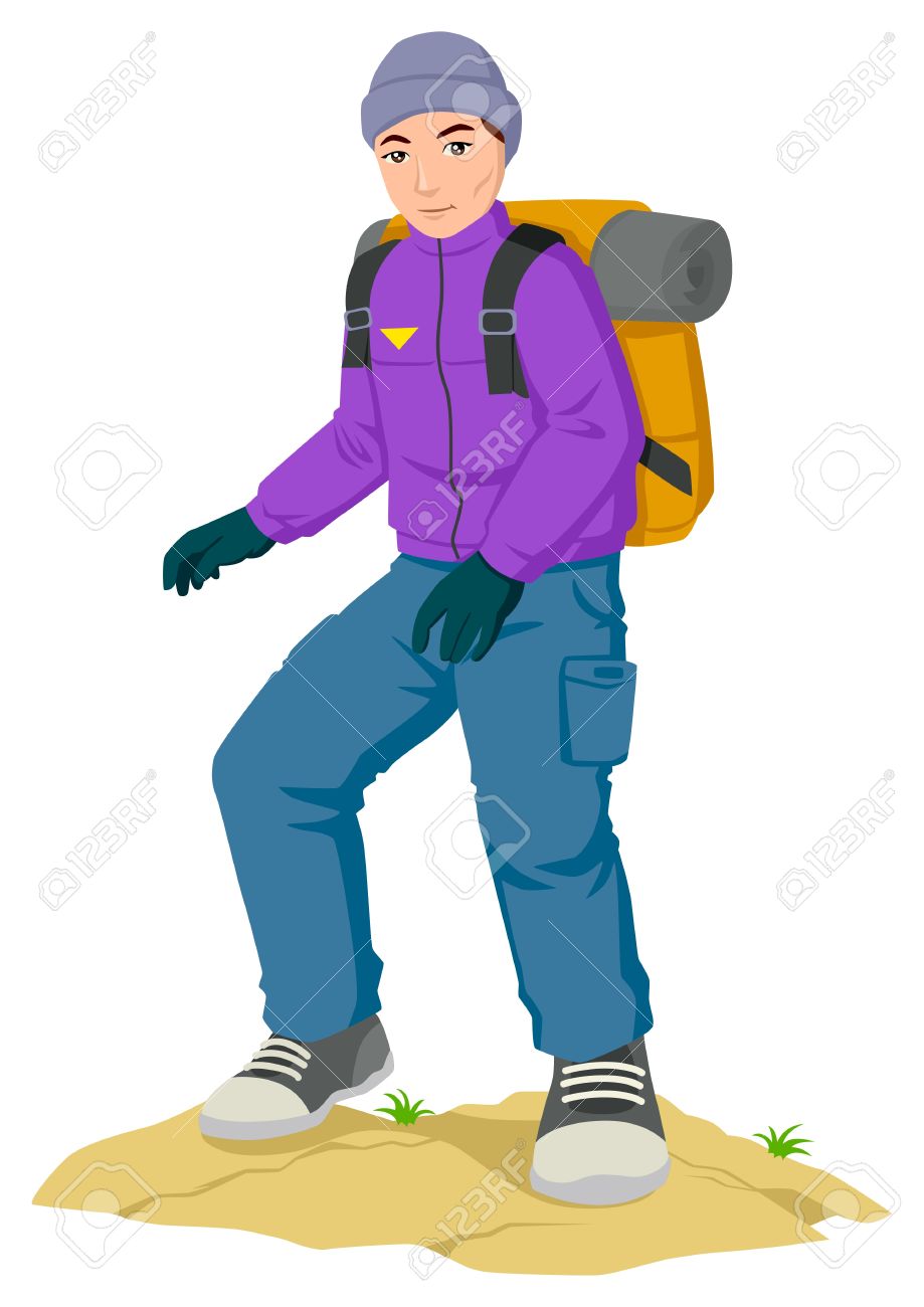 man carrying backpack