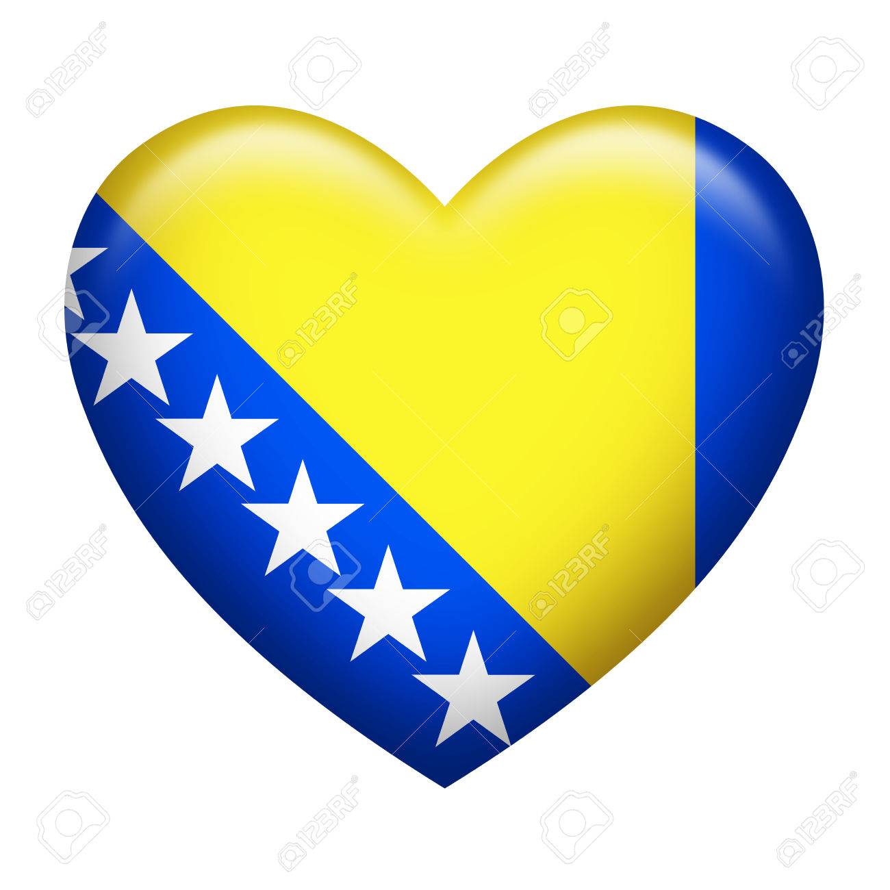Herzform Von Bosnien Herzegowina Flagge Auf Weiss Isoliert Lizenzfreie Fotos Bilder Und Stock Fotografie Image 42133053