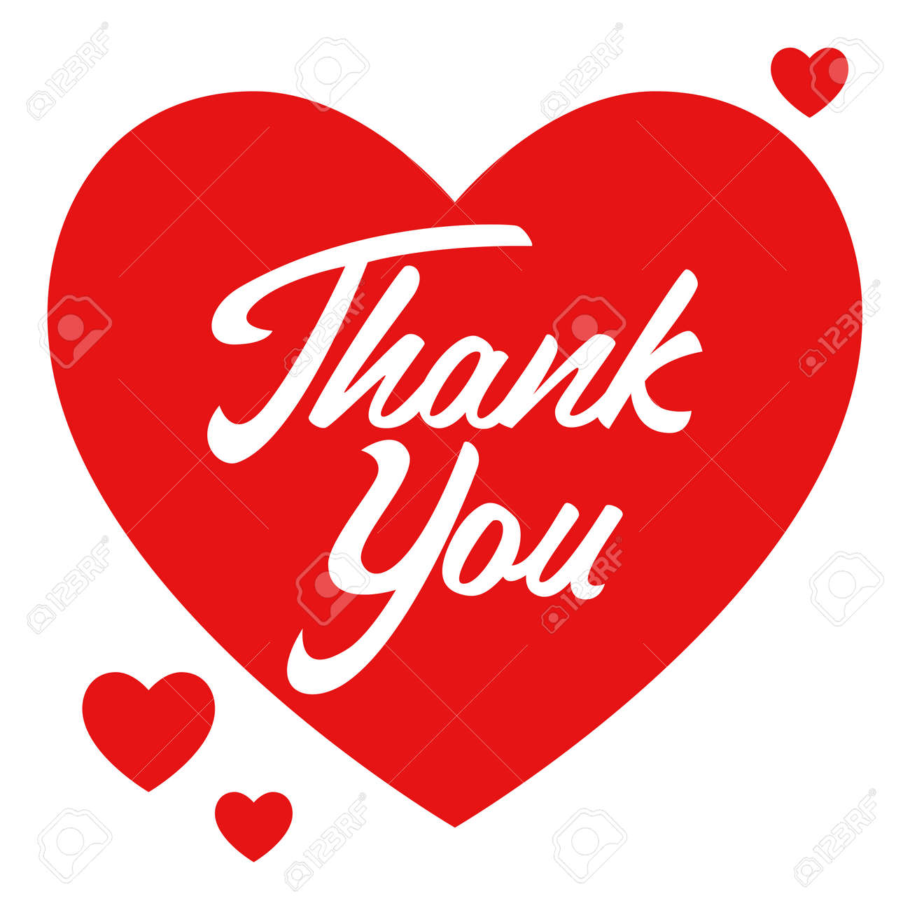 ありがとうハートマークのシンプルなグラフィック手レタリング のイラスト素材 ベクタ Image