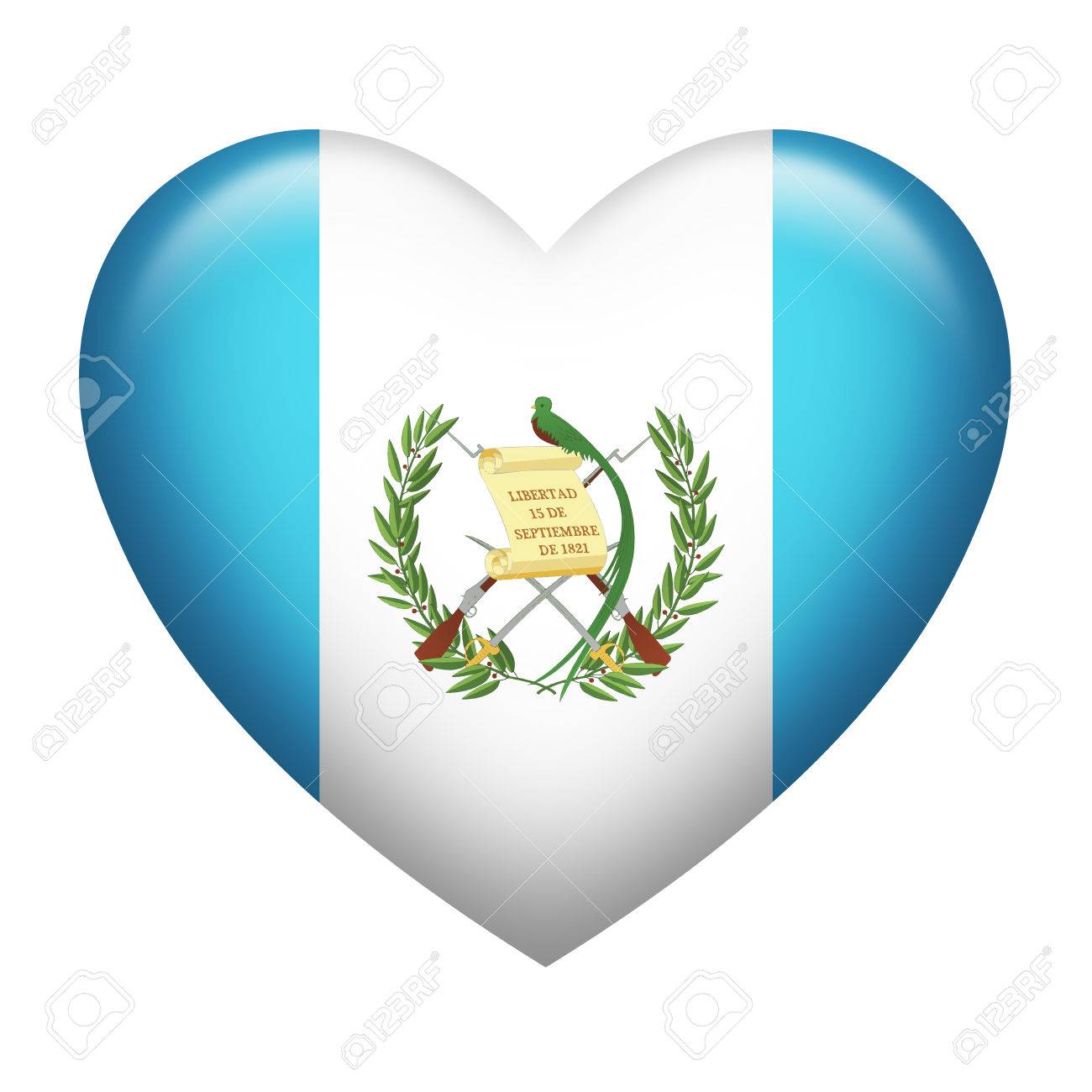 La Forma Del Corazon De La Bandera De Guatemala Aislado En Blanco Fotos Retratos Imagenes Y Fotografia De Archivo Libres De Derecho Image