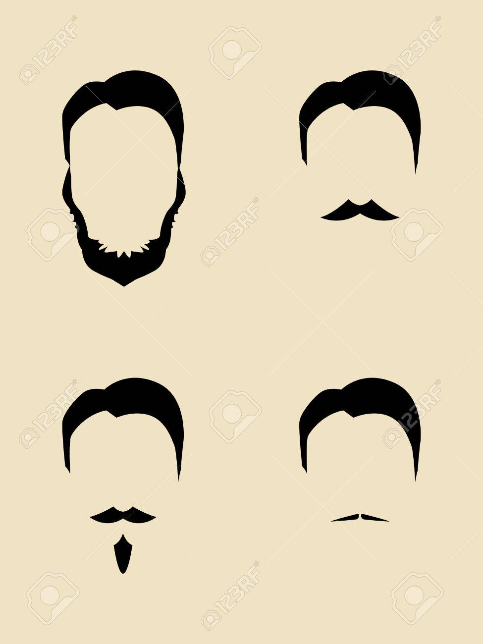 Simple Graphic Of Men Facial Hair Types Royalty Free Cliparts