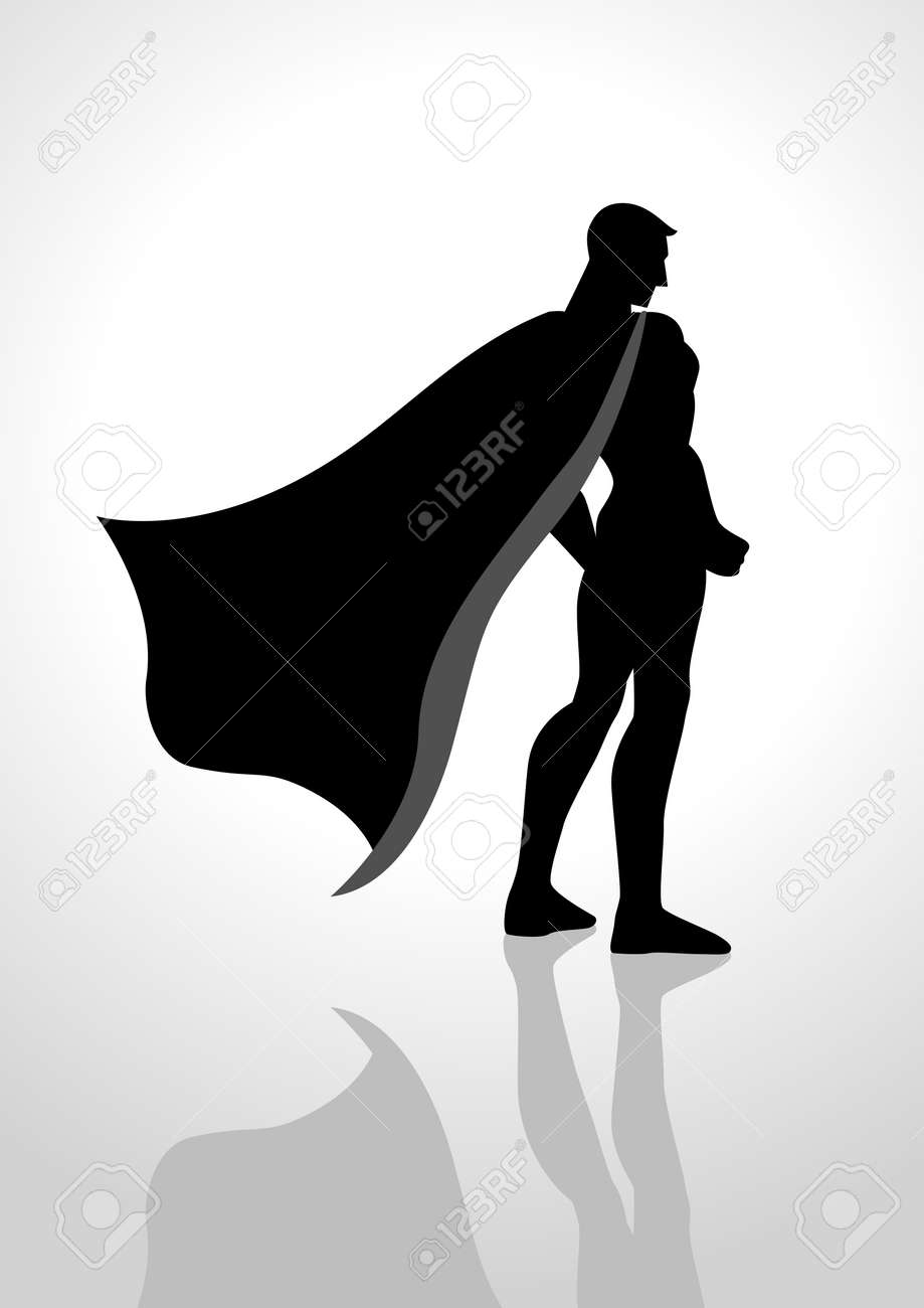 Silhouette Illustration Of A Superhero From Back View Royalty Free Cliparts Vectors And Stock Illustration Image