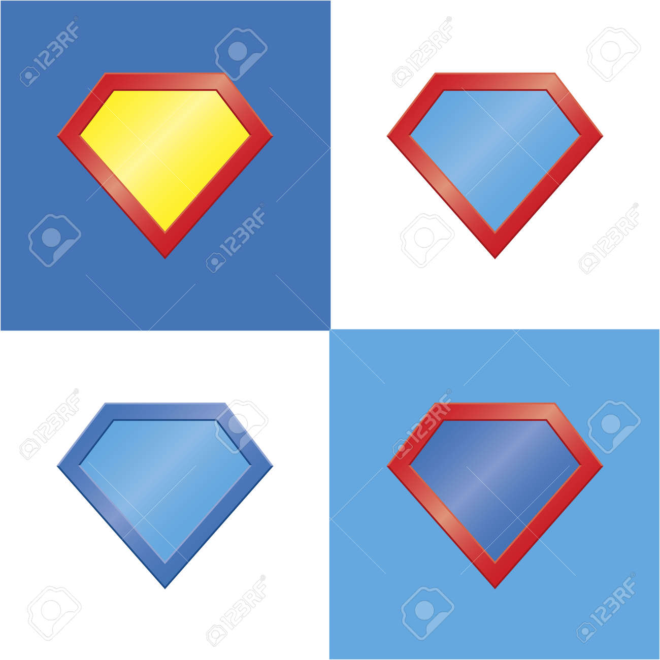 superhero logo template blank super hero badge set vector