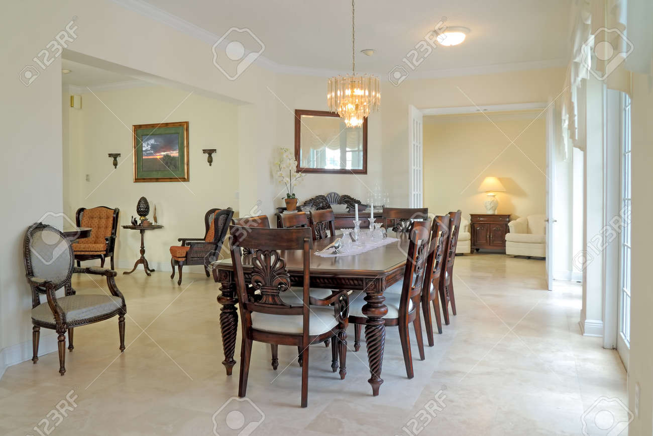 view of a beautiful classic rich dining room with travertine view of a beautiful classic rich dining room with travertine
