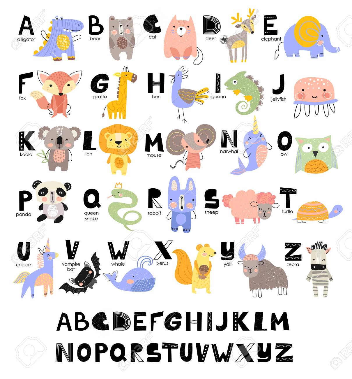 Funny Alphabet For Young Children With Names And Pictures Of ...