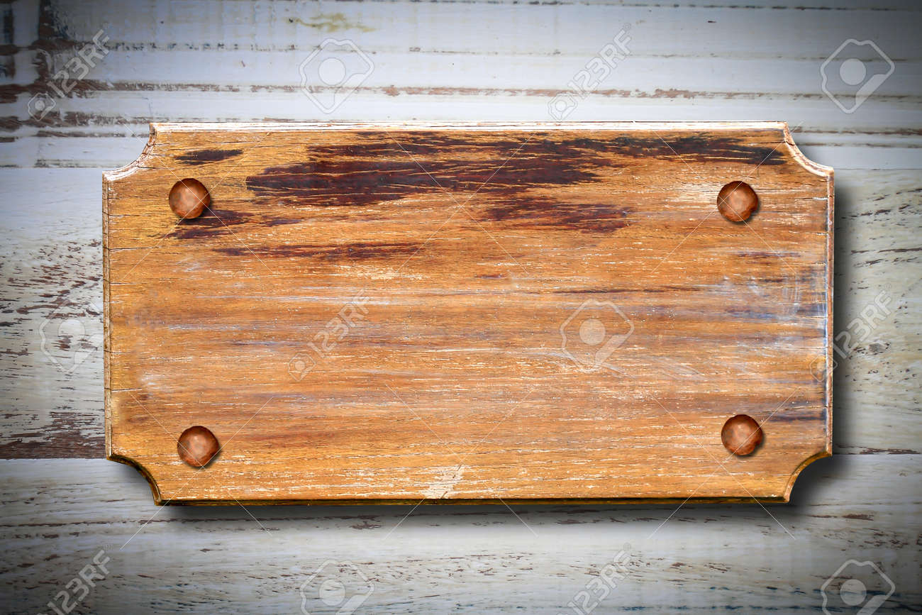 old wooden sign on