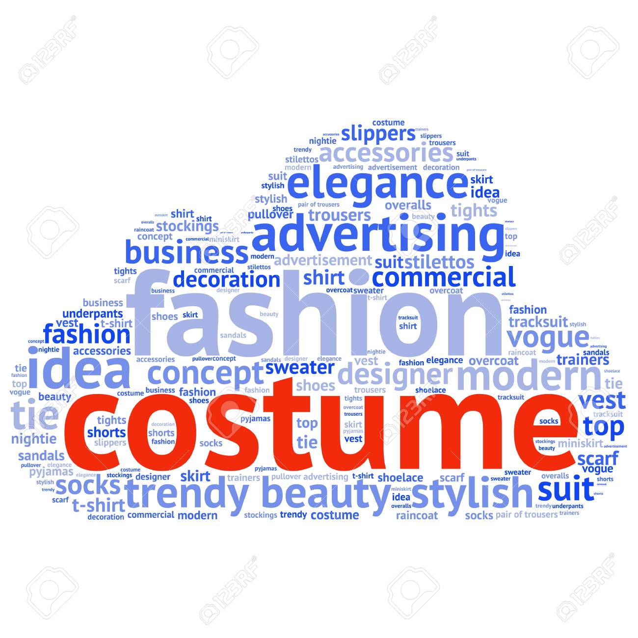fashion and costume tag word cloud background costume word