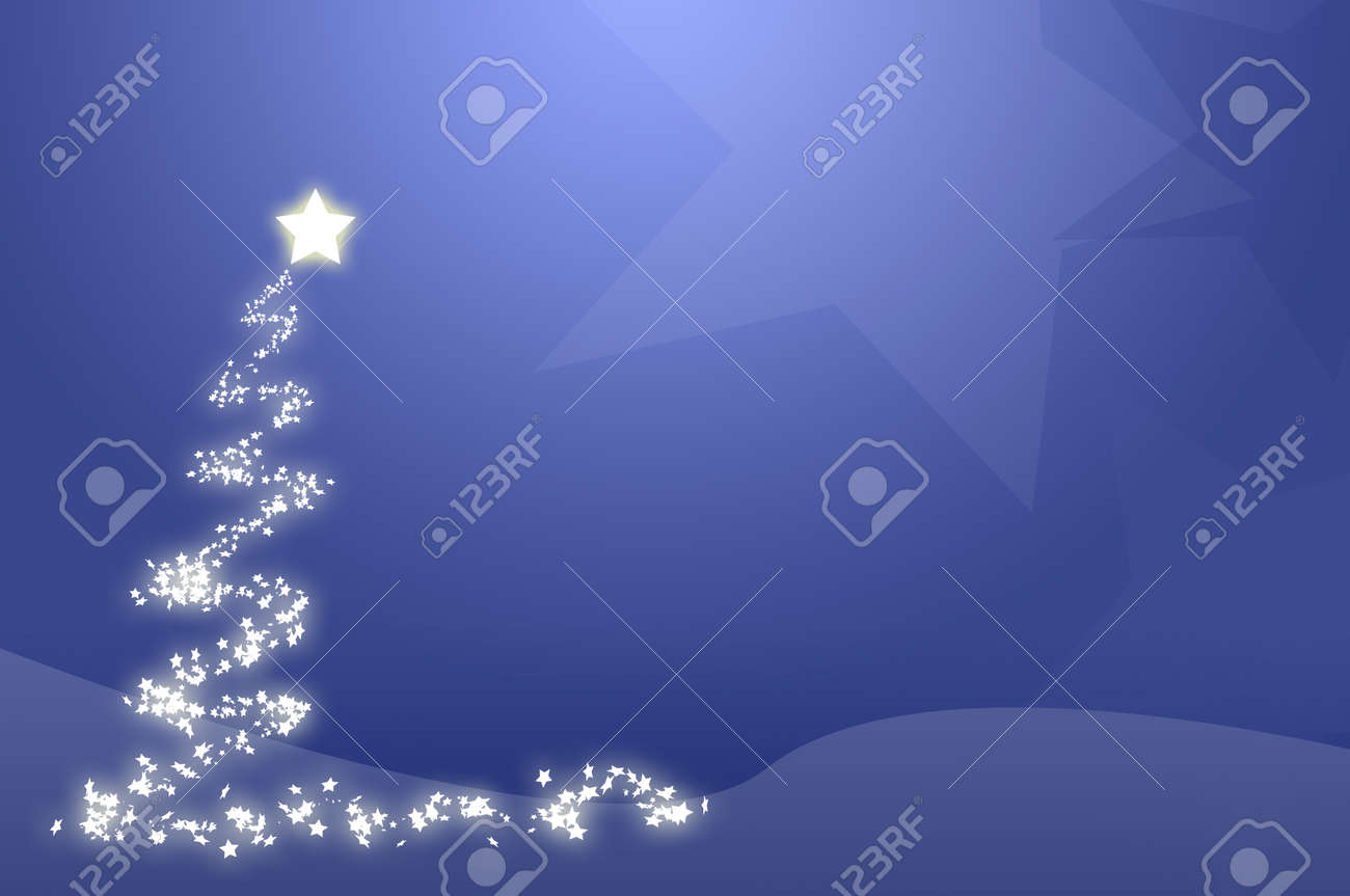 Blue christmas tree wallpaper, computer generated.