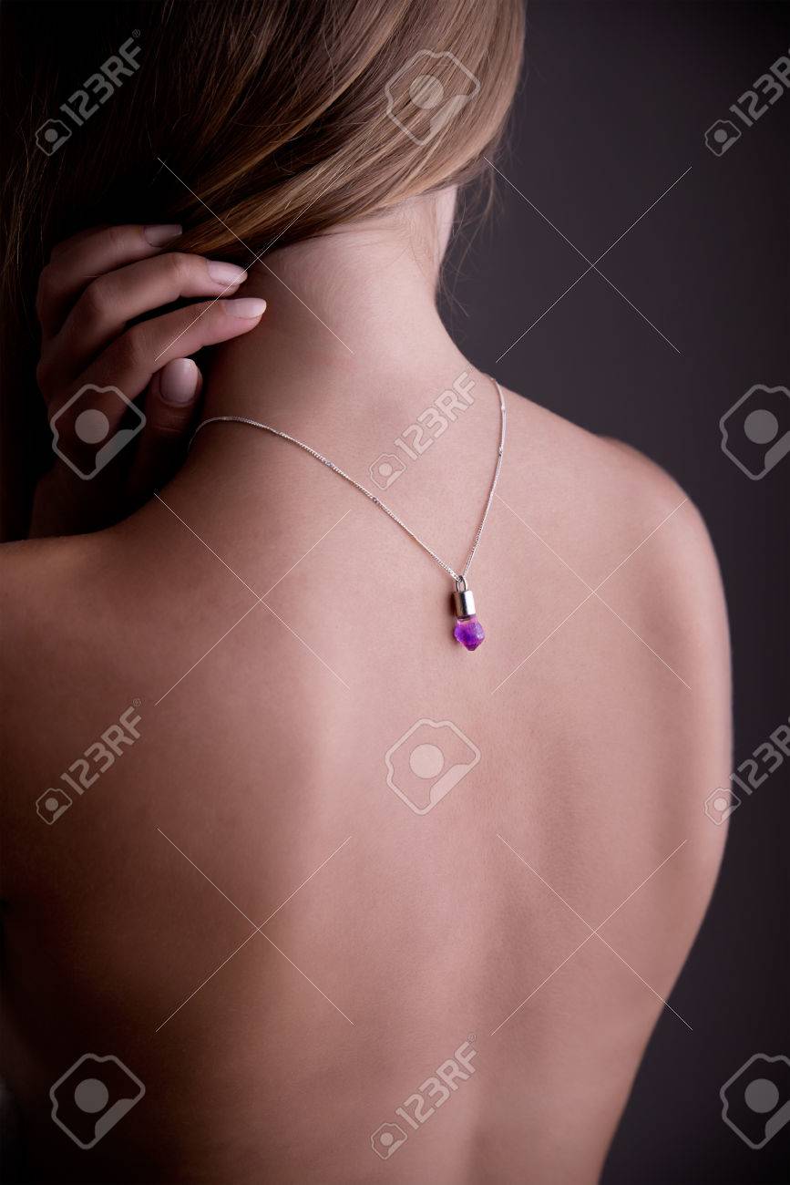 Back Side Portrait Of A Nacked Woman With A Necklace Stock Photo 41793153 Back Side Portrait Of A Nacked Woman With A Necklace Stock Photo 41793153
