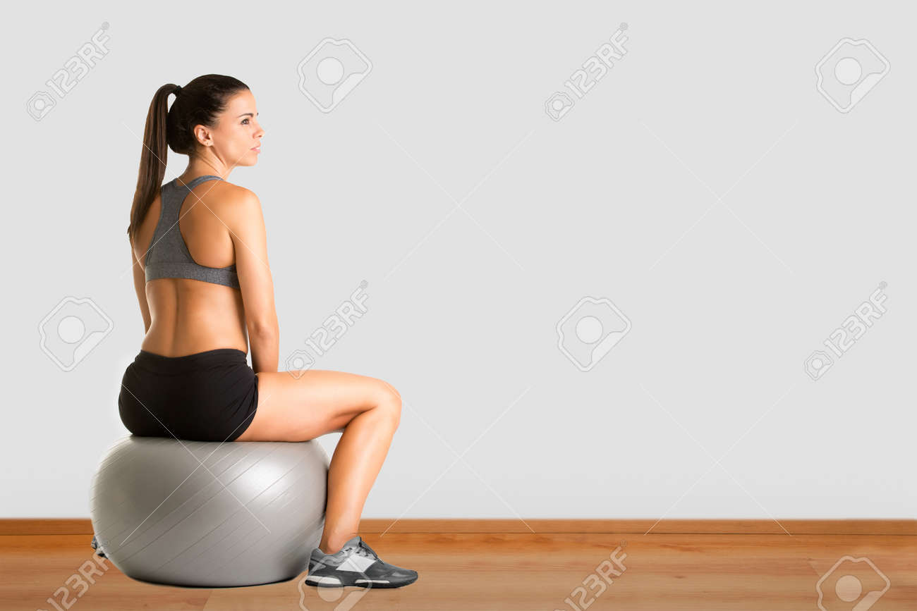 sitting on yoga ball