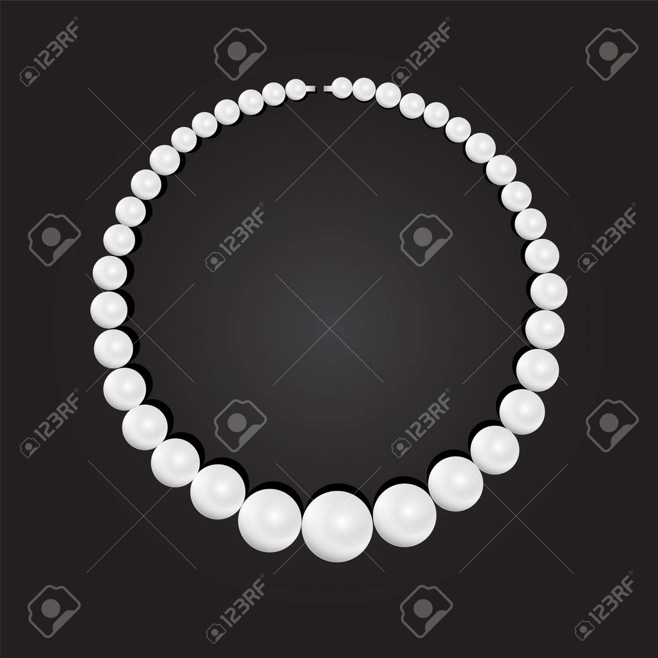 真珠のネックレスを背景に ストックイラストベクトル のイラスト素材 ベクタ Image