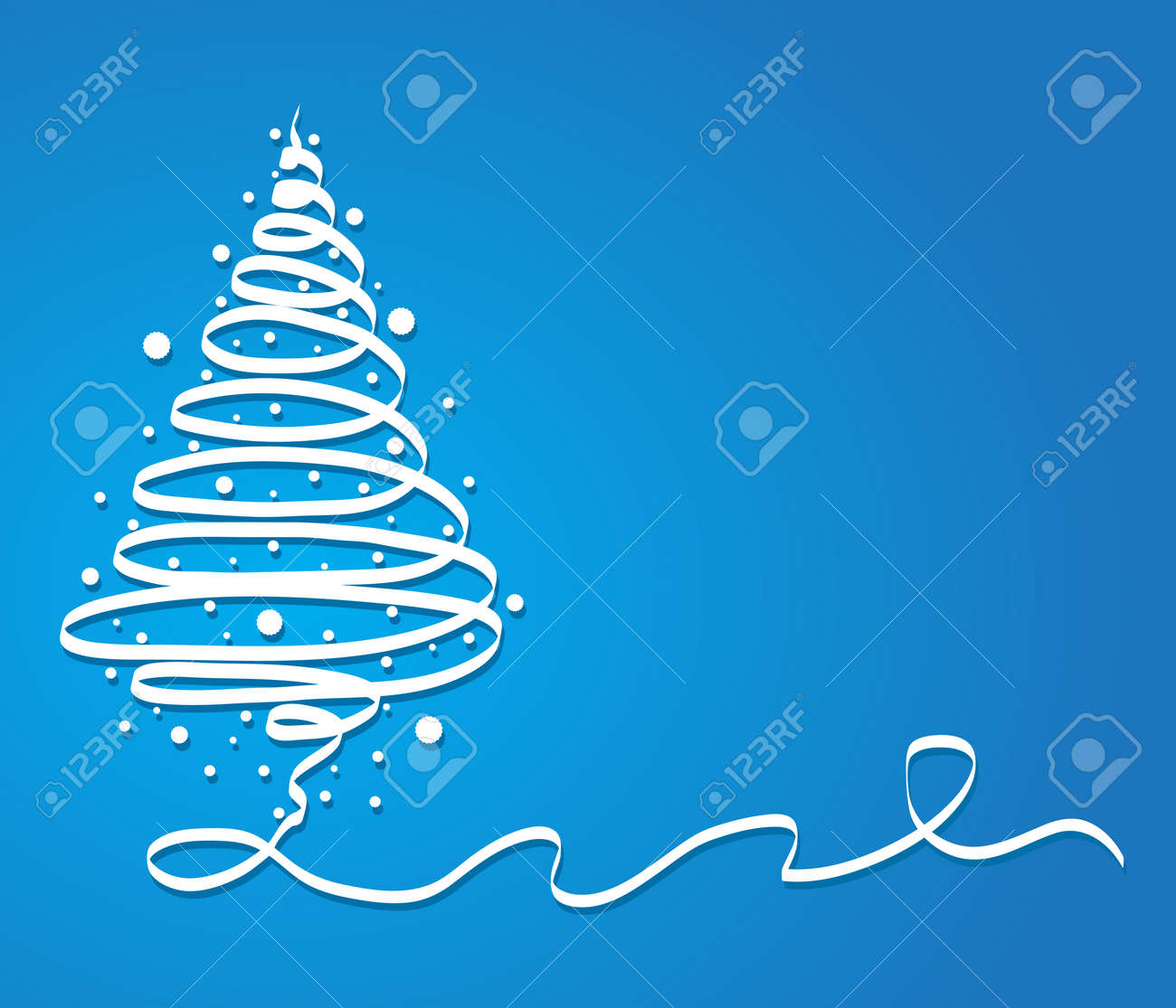 Color design christmas tree with confetti ribbon and snowflakes..