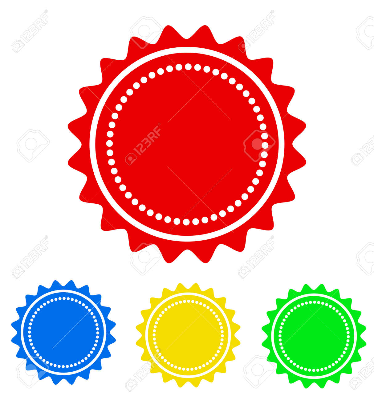 colorful round badge icon for your design stock vector