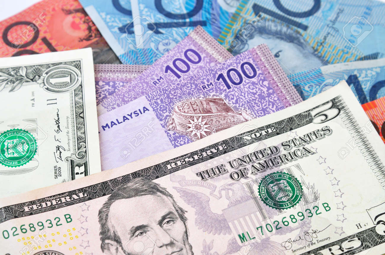 A Close-up Photograph Of Australian Dollars, United State Dollars 