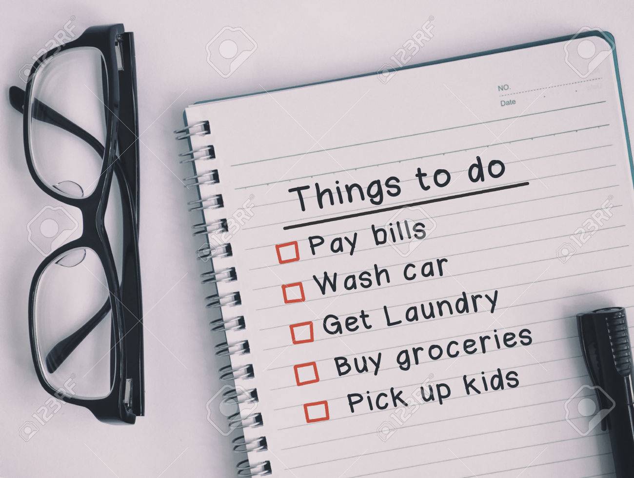 things to do checklist on notepad retro style and analog treatment things to do checklist