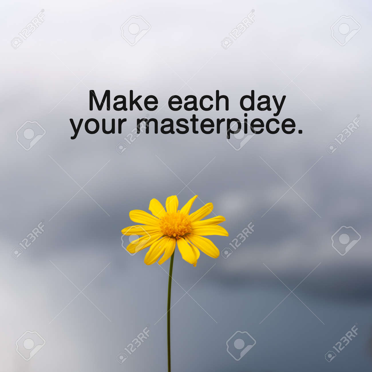Quotes For Each Day Inspirational Quotes - Make Each Day Your Masterpiece. Stock Photo, Picture  And Royalty Free Image. Image 149704570.