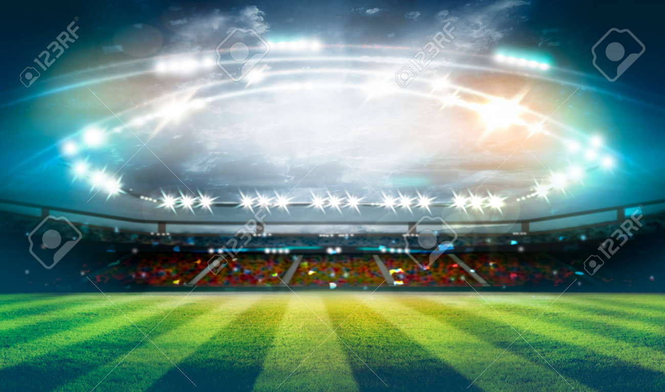 夜とサッカースタジアム3dのライト の写真素材 画像素材 Image 夜とサッカースタジアム3dのライト の写真素材 画像素材 Image