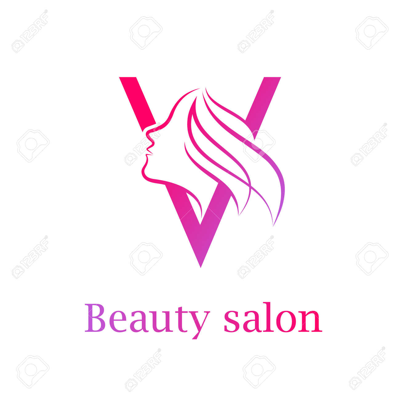 abstract letter v logo beauty salon logo design template royalty
