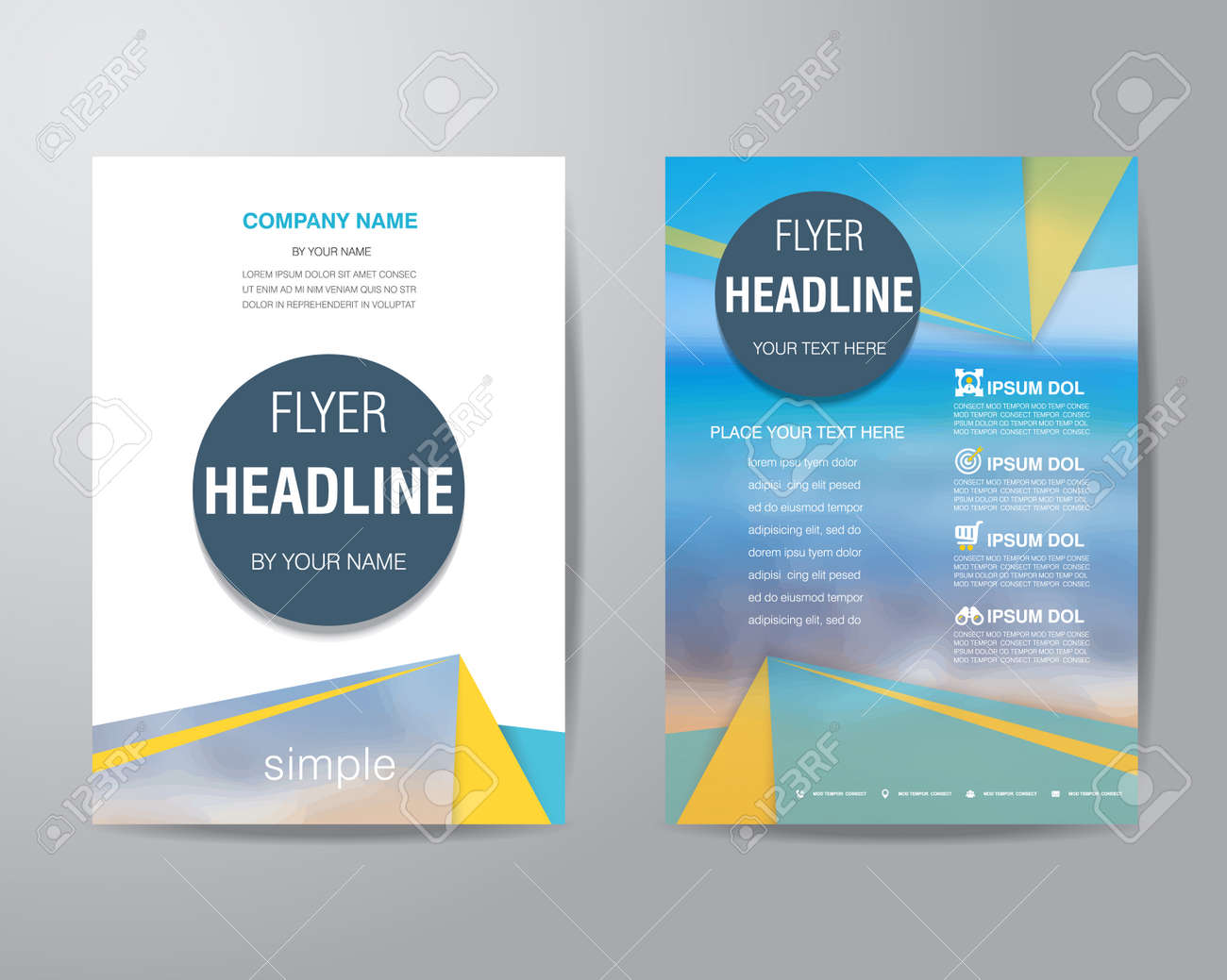 simple triangle and circle brochure flyer design layout template simple brochure design
