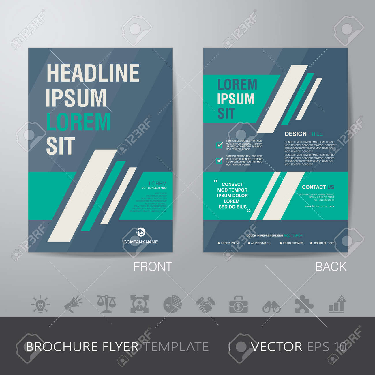 simple business green and blue brochure flyer design layout template simple flyer design