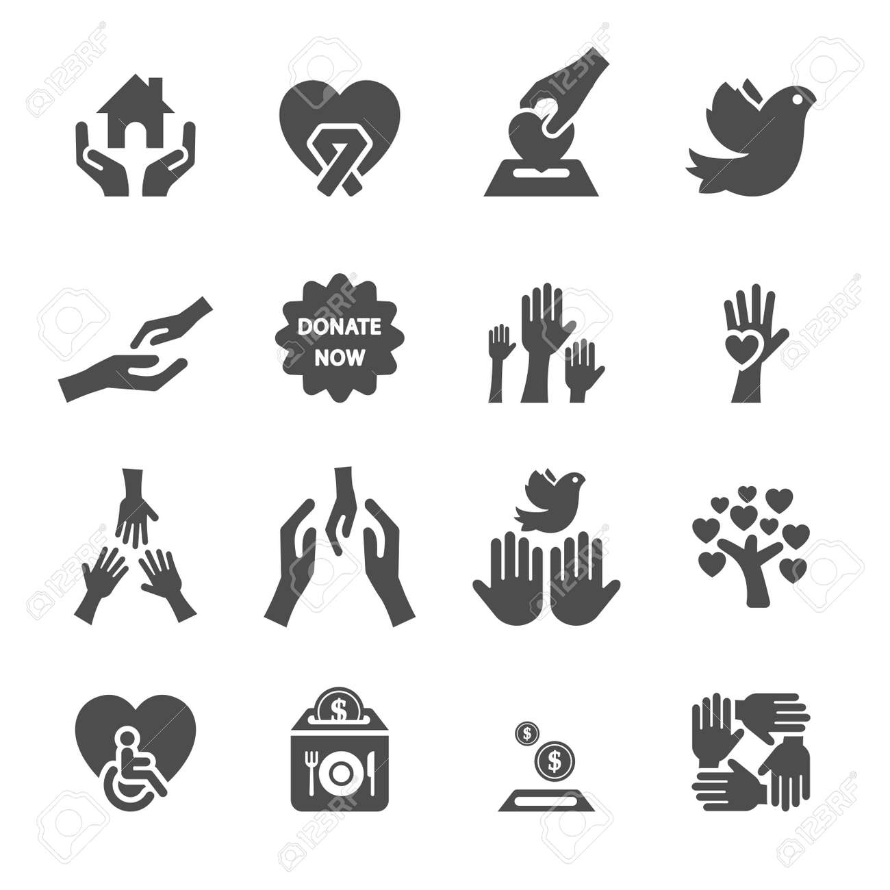 チャリティーや寄付のアイコン ベクトル Eps10 8 を設定します のイラスト素材 ベクタ Image