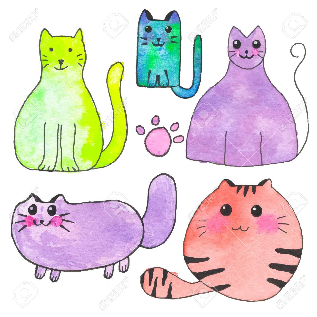国内の猫 手描き漫画ペットのセットです リアル水彩図面 ベクトルの図 トレース絵 のイラスト素材 ベクタ Image 国内の猫 手描き漫画ペットのセットです リアル水彩図面 ベクトルの図 トレース絵 のイラスト素材 ベクタ Image