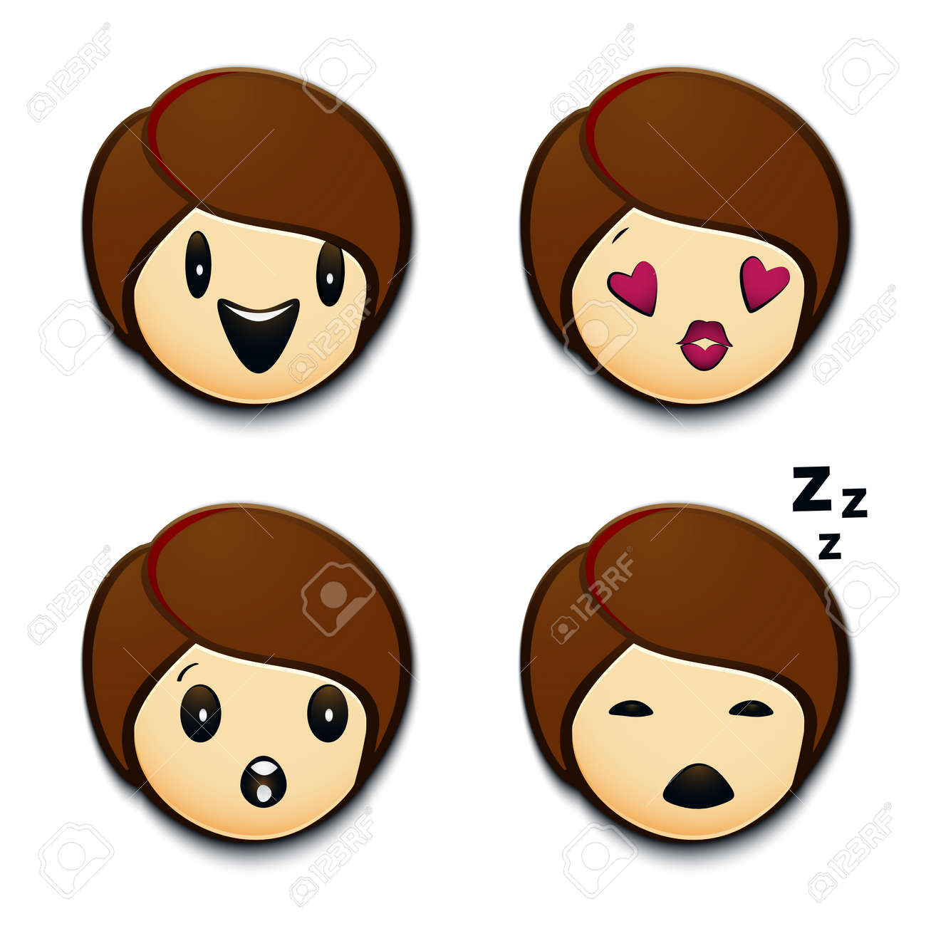 絵文字は 愛情のこもったまなざし びっくり 驚きや睡眠と笑い のイラスト素材 ベクタ Image 絵文字は 愛情のこもったまなざし びっくり 驚きや睡眠と笑い のイラスト素材 ベクタ Image