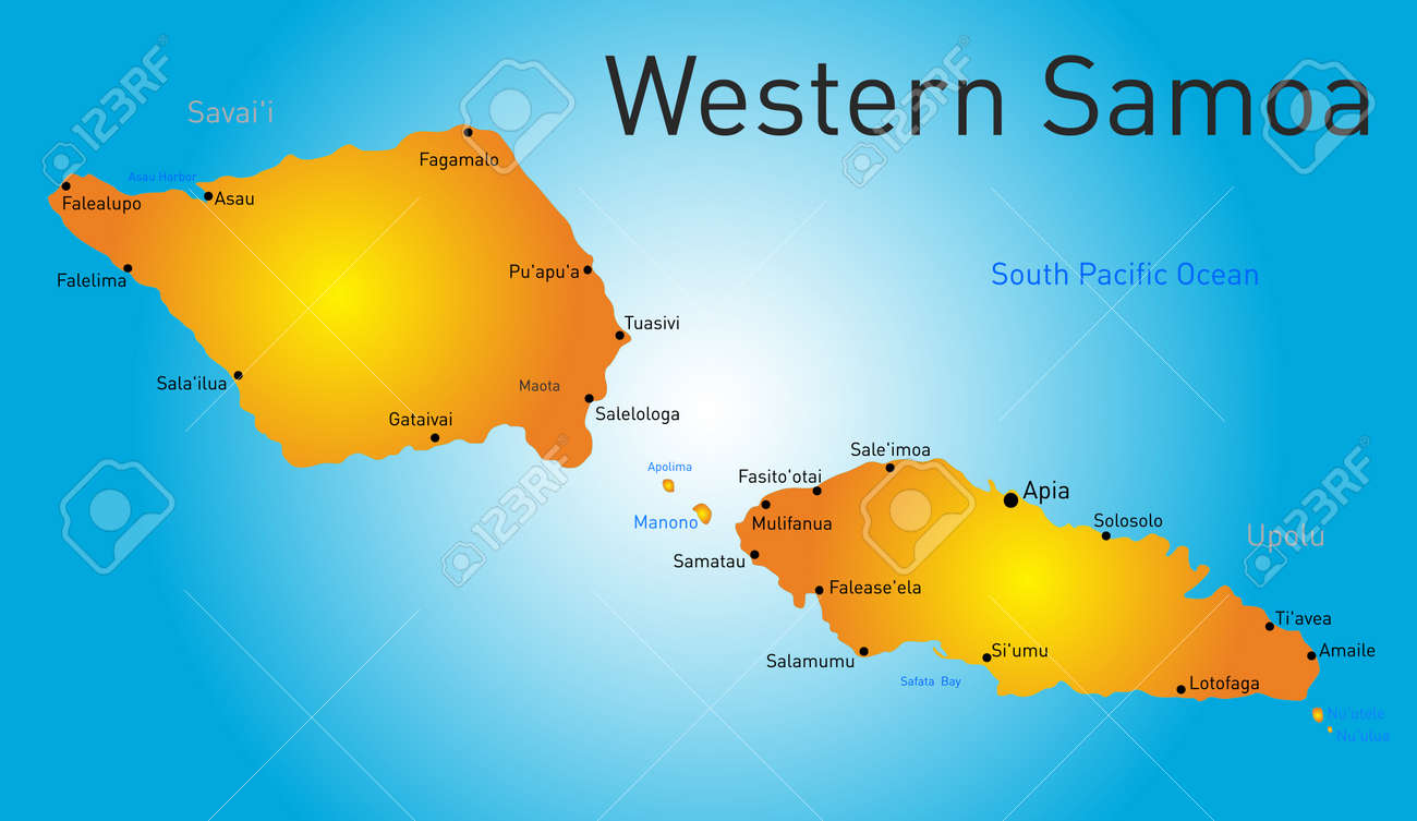 vector vector color western samoa map