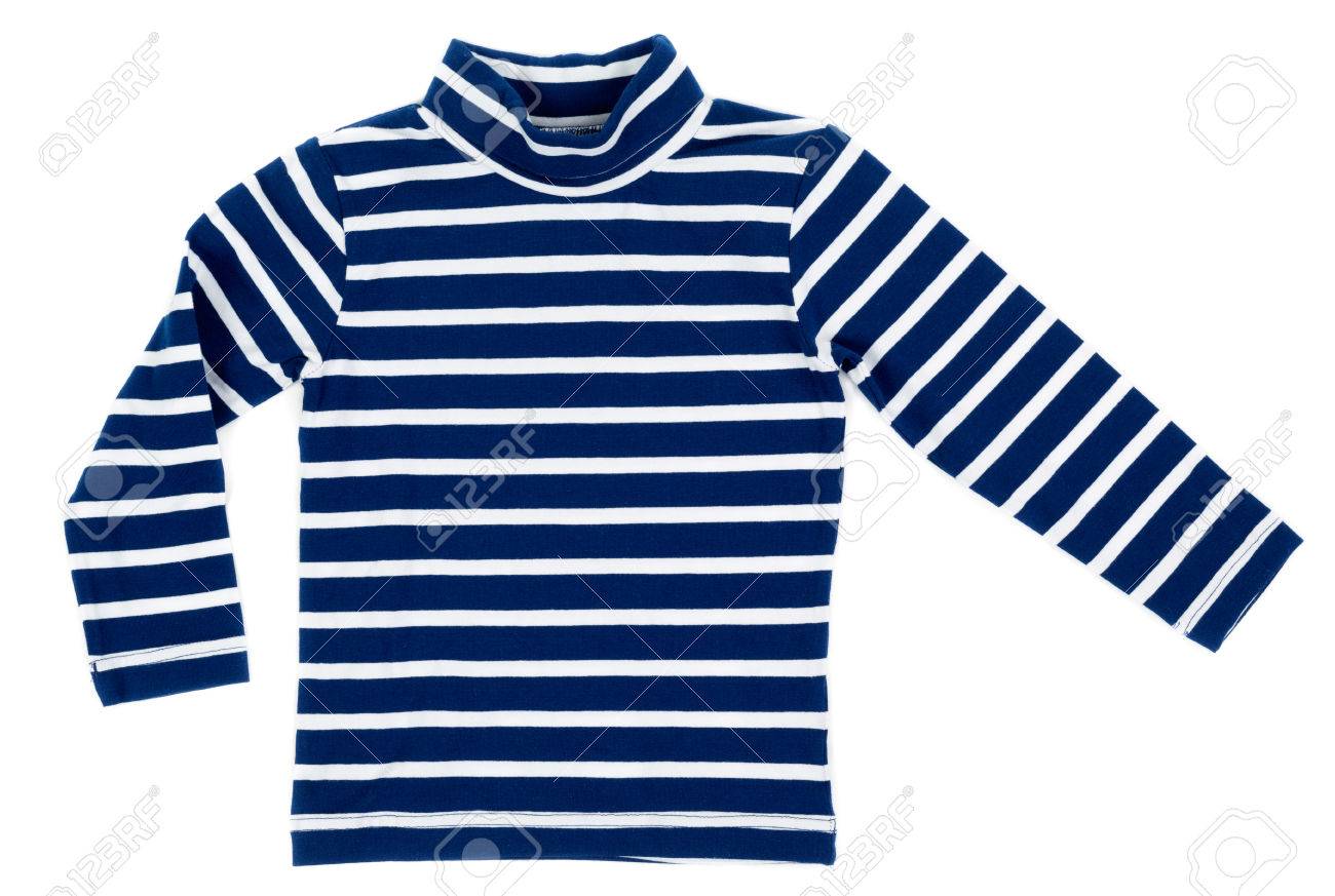 blue and white line t shirt