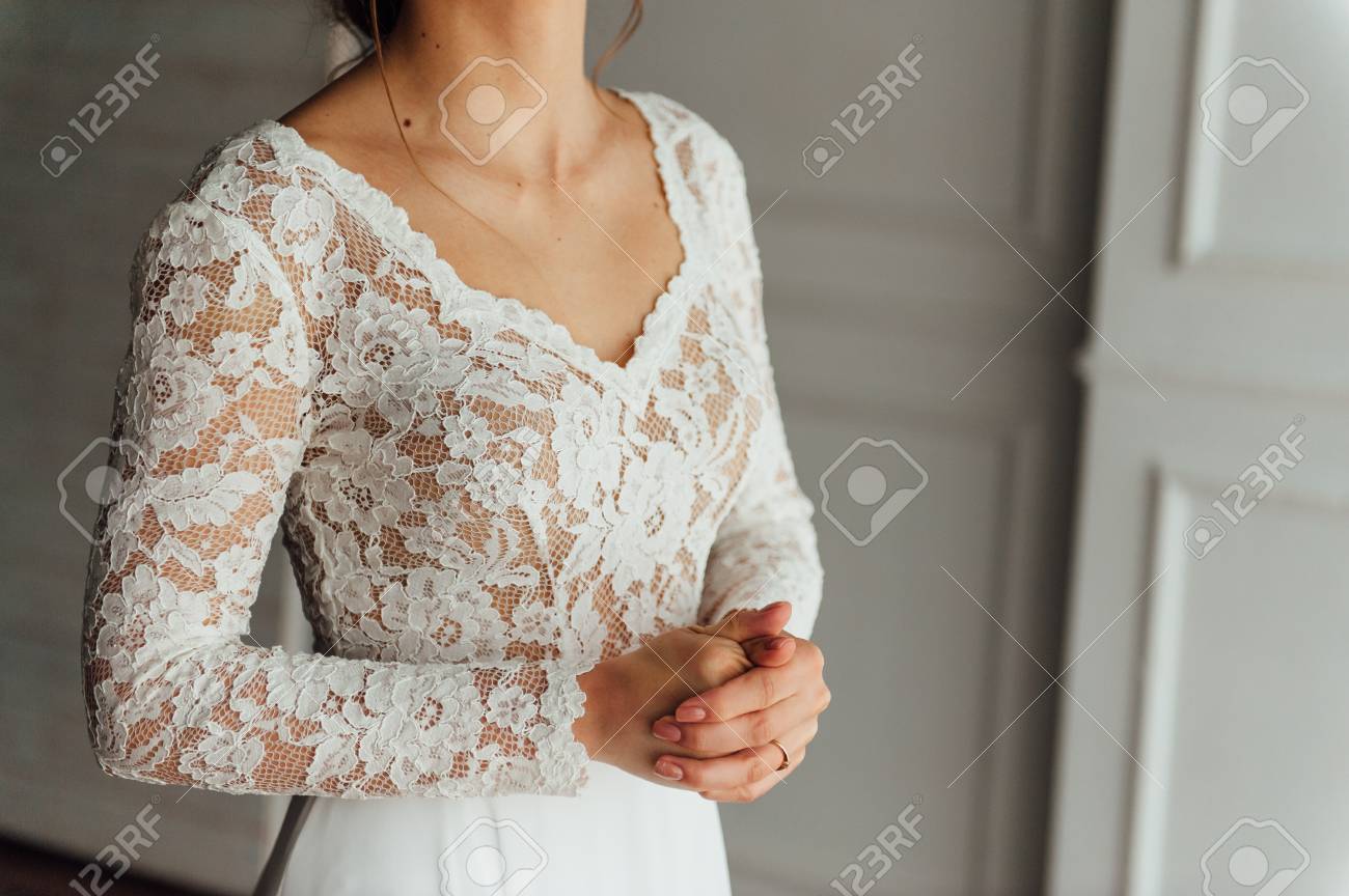 cream colored lace dress