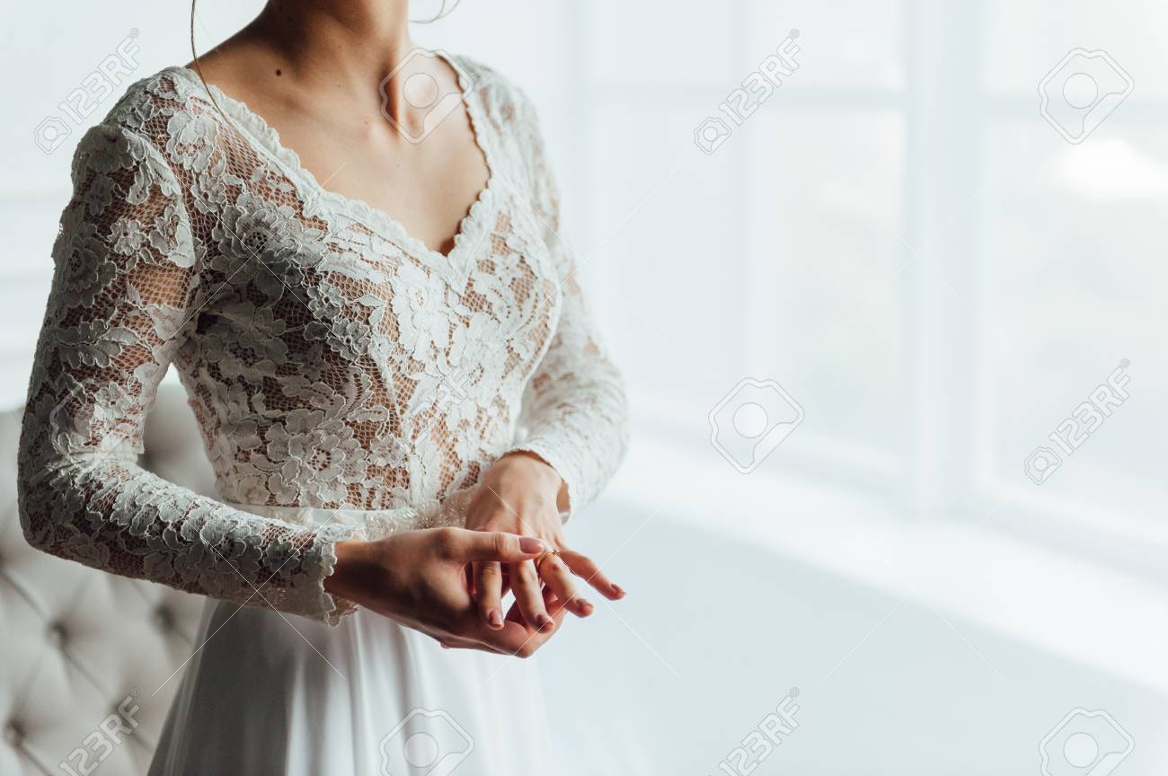 cream colored lace dress