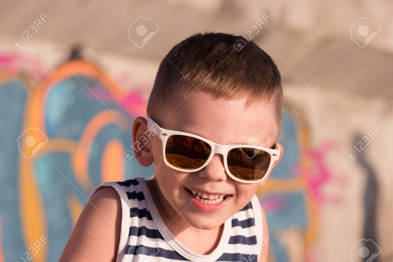 boy wearing sunglasses