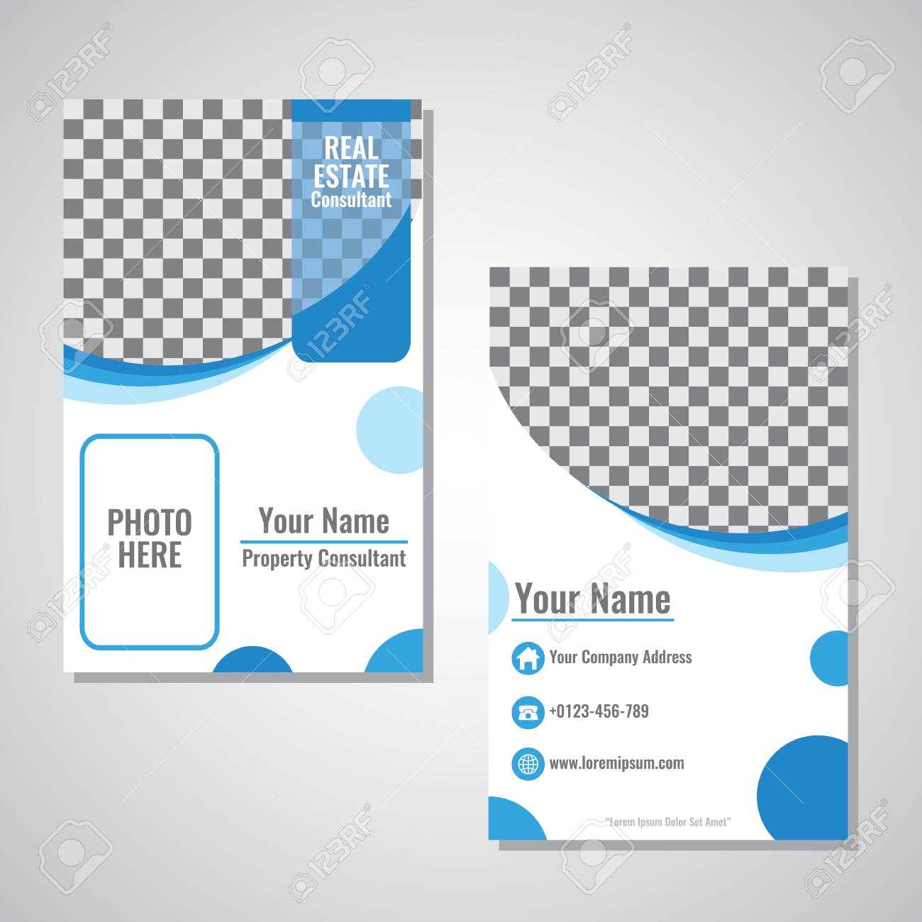 Business Vertical Identity Card Template Vector Design With Blue With Regard To Portrait Id Card Template