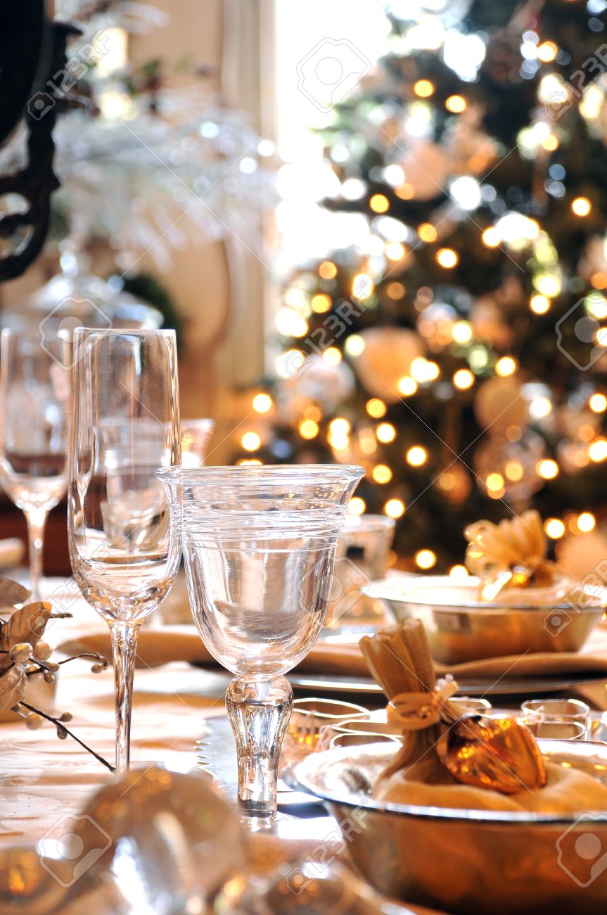 Dinner Table Background a decorated christmas dining table with wine glasses and christmas Dinner Table Background a decorated christmas dining table with wine glasses and christmas
