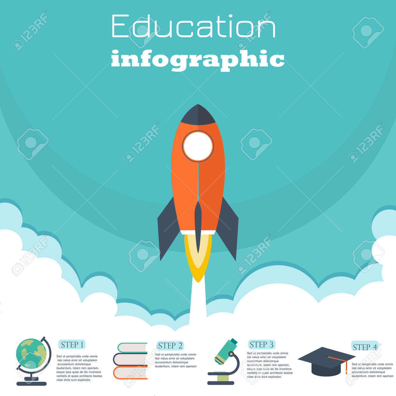 infographic education template design concept vector illustration