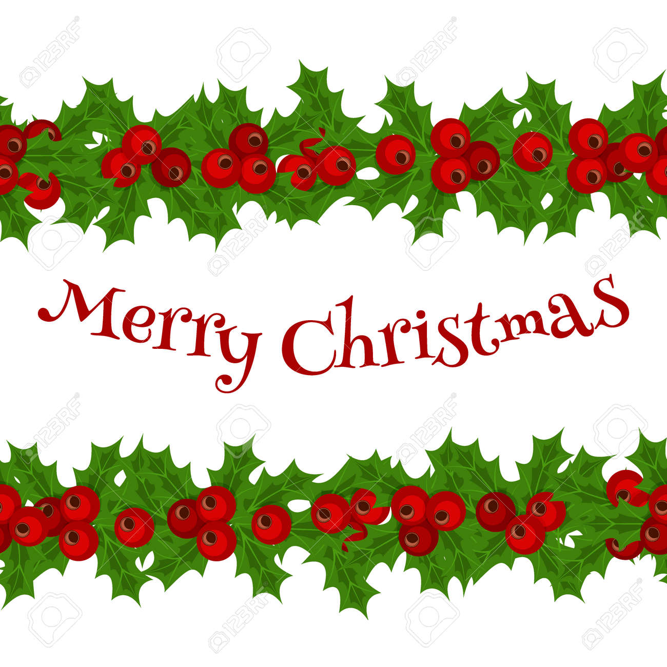 Immagini Agrifoglio Di Natale.Vettoriale Ghirlande Di Natale Verde Di Agrifoglio E Vischio Sfondo Senza Soluzione Di Continuita Orizzontale Con Agrifoglio Di Natale Fondo Senza Cuciture Di Inverno Di Festa Della Decorazione Di Vettore Dell Agrifoglio