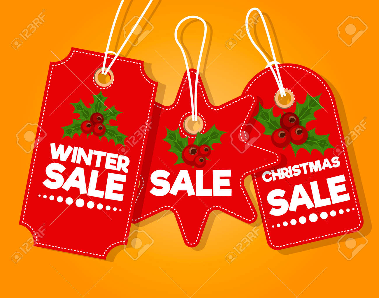 christmas sale paper tag