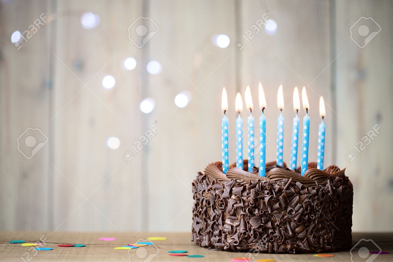 birthday cake with blue