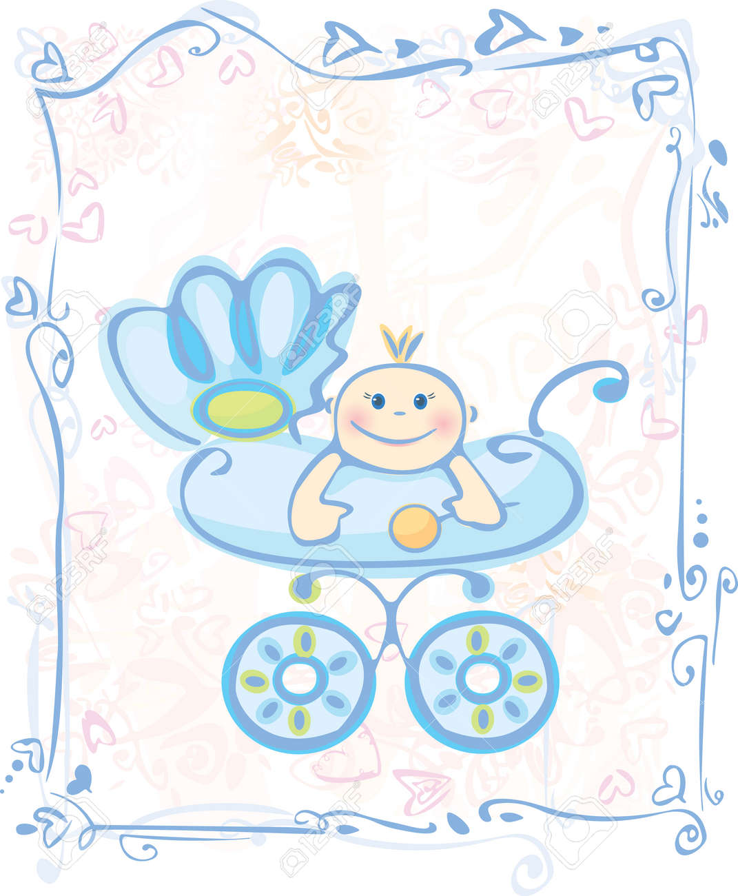 Carte Cute Pour Bebe Garcon Clip Art Libres De Droits Vecteurs Et Illustration Image