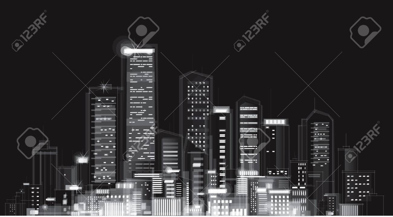 夜の街のスカイラインのベクトルのイラスト素材 ベクタ Image 夜の街のスカイラインのベクトルのイラスト素材 ベクタ Image