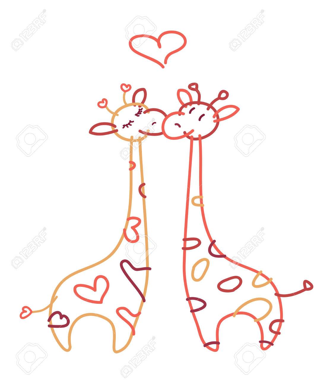 vector cute giraffes in