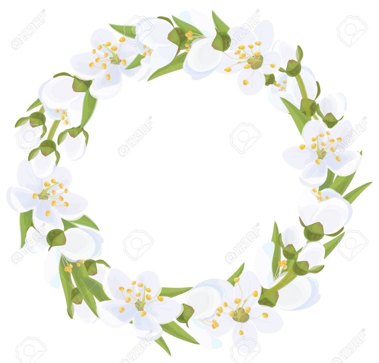 ベクトル花サークル フレーム のイラスト素材 ベクタ Image