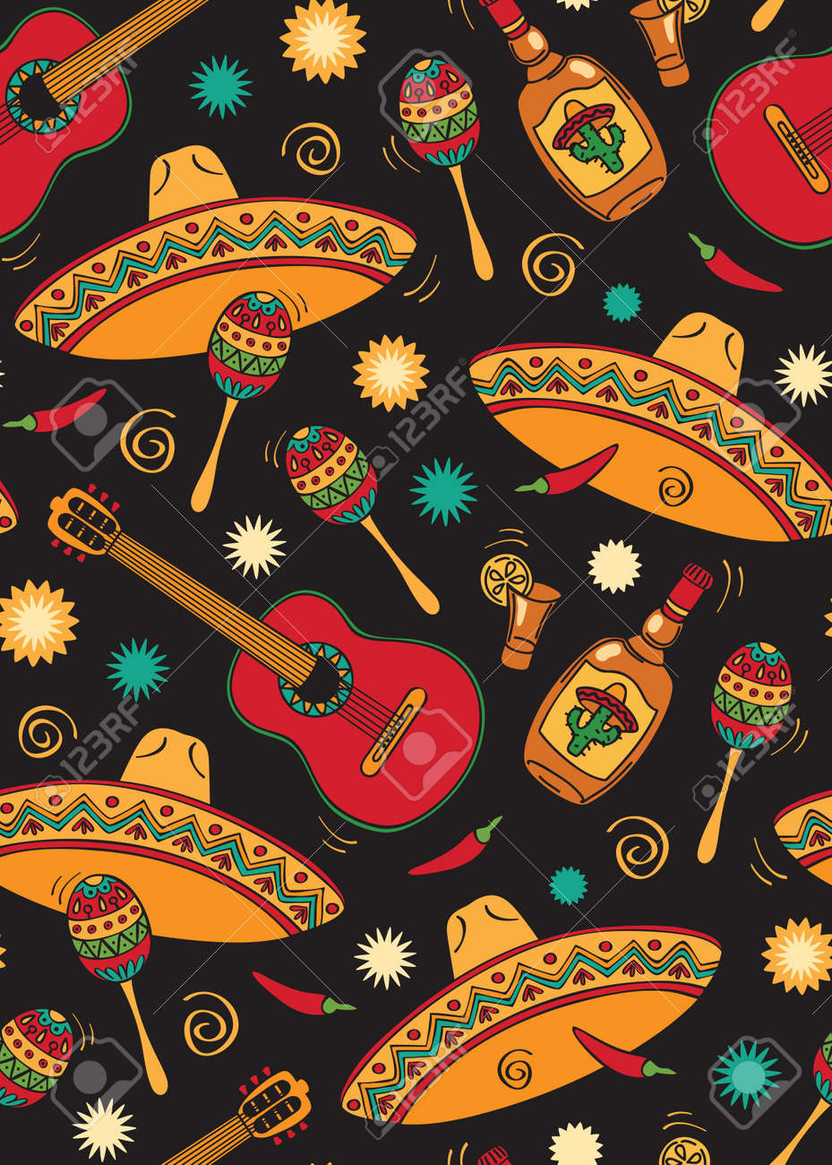 seamless with mexican festival royalty free cliparts vectors and