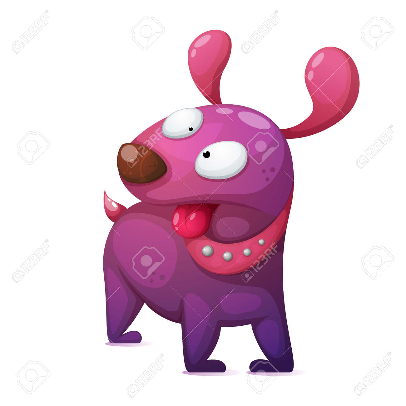 Funny, Cute, Crazy Cartoon Dog Characters. Клипарты, SVG, векторы, и Набор  Иллюстраций Без Оплаты Отчислений. Image 104145988