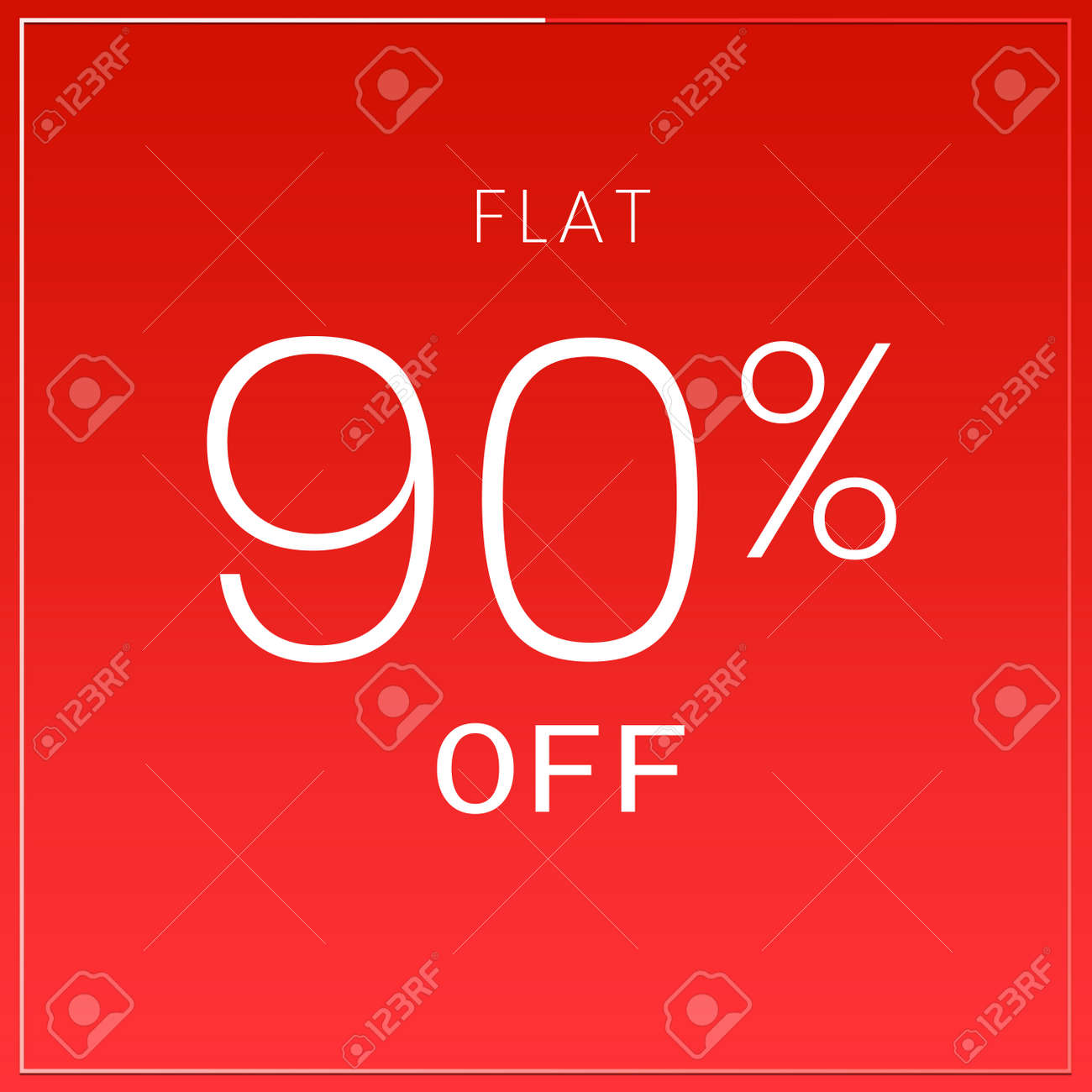 Flat 90 Off Modern Flat Style Design Banner On Red Background Stock Photo Picture And Royalty Free Image Image