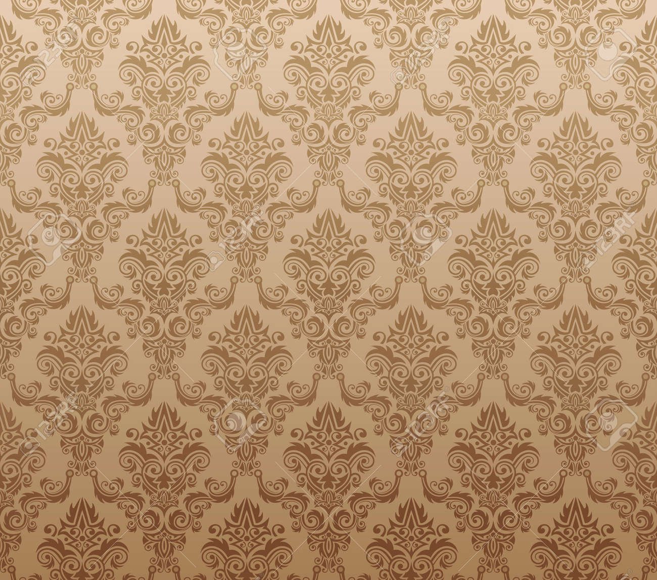 茶色のシームレスな壁紙パターンのベクトル イラスト のイラスト素材 ベクタ Image