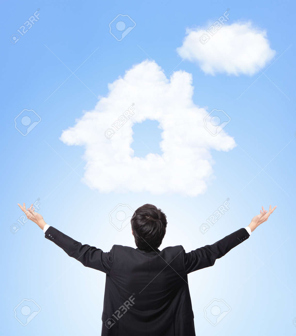 Ich Mochte Ein Haus Kaufen Ruckansicht Des Geschafts Traum Ein