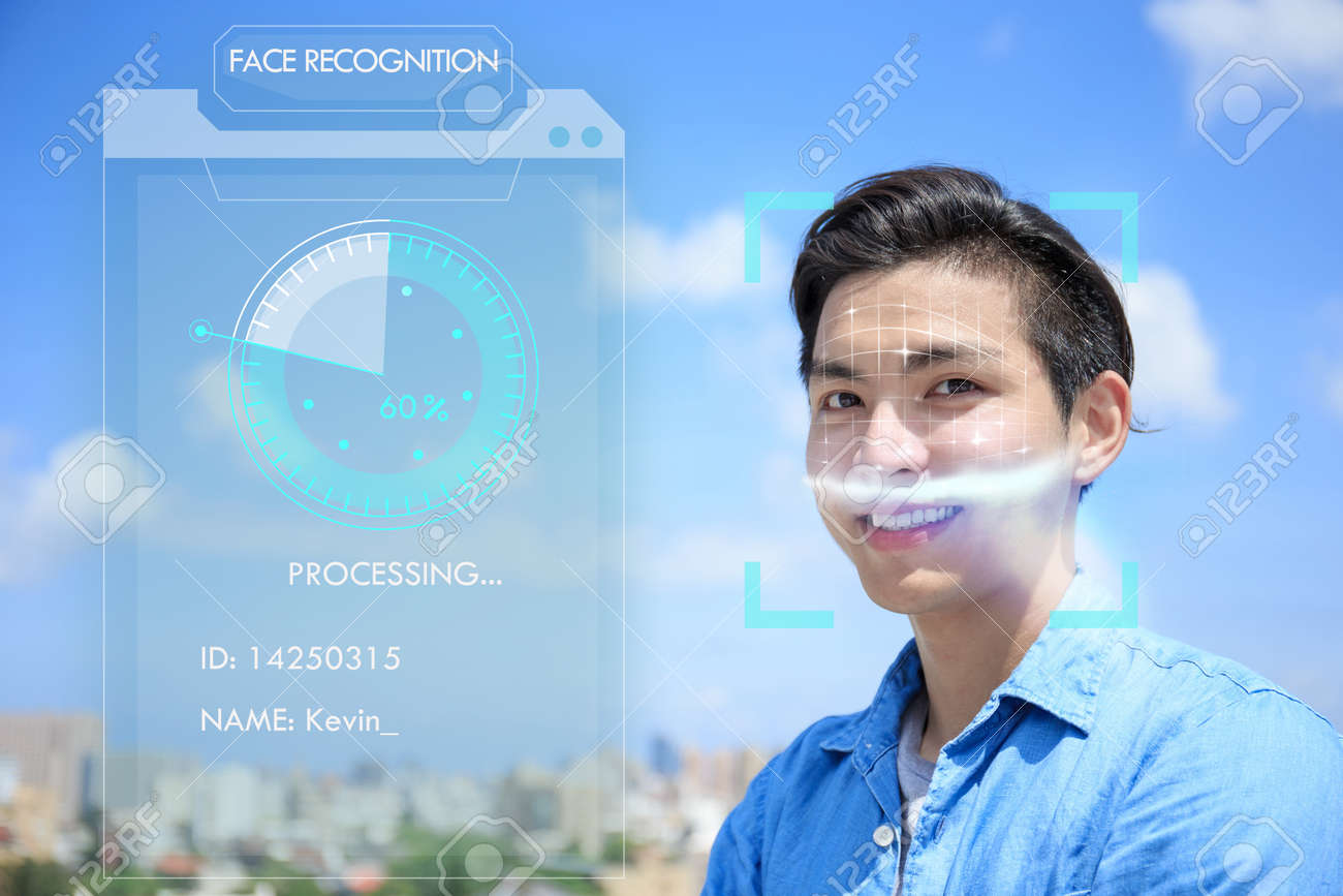 Face Recognition Concept Asian Girl Use Biometric Access By Smartphone Stock Photo Picture And Royalty Free Image Image 121836176