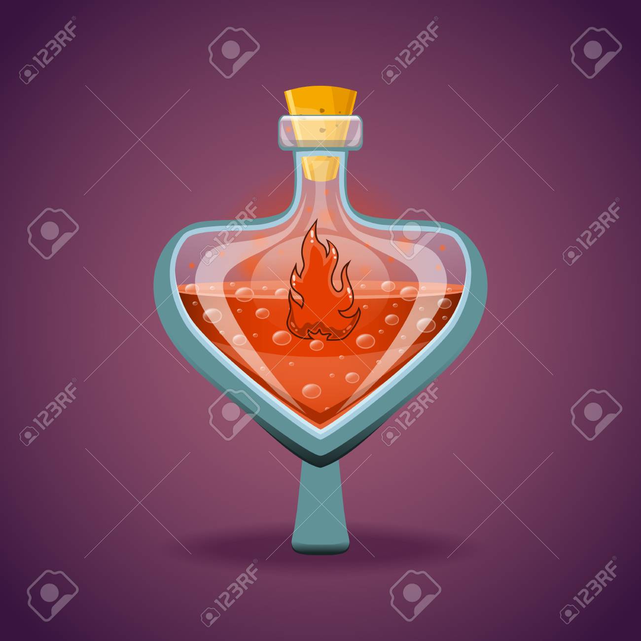 炎魔法の万能薬のボトル のイラスト素材 ベクタ Image 75487949