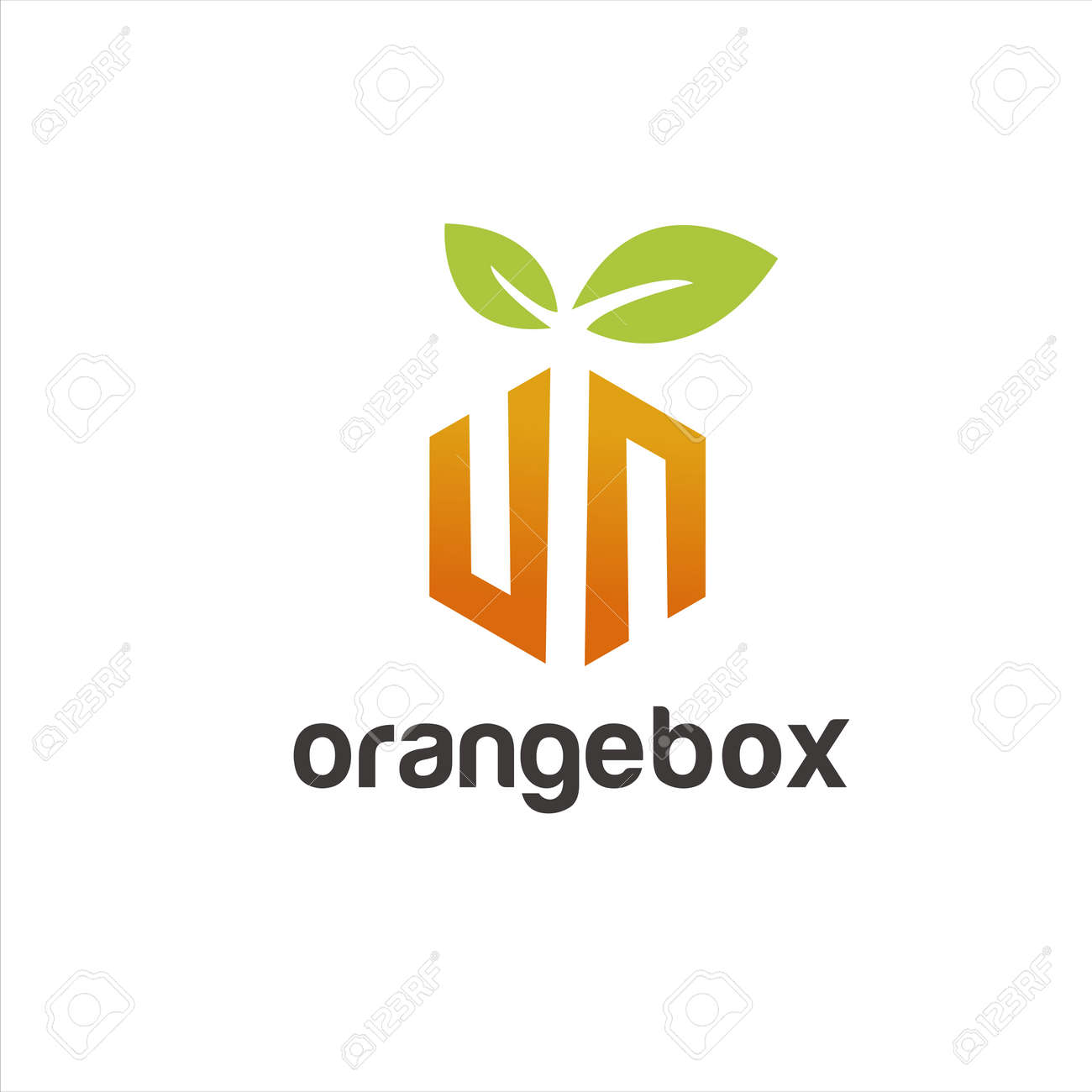 Box Logo Initials For Healthy Food Logo Royalty Free Cliparts